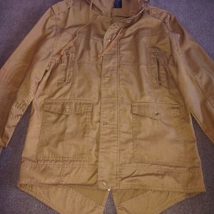 Long length light brown jacket. Size Large